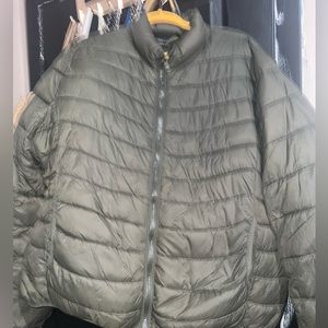 Olive green puffer jacket